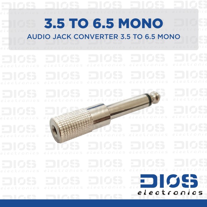 Jack Converter 3.5 mm to 6.5 mm MONO to MONO Silver Audio
