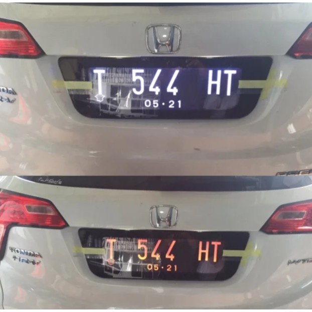Cover Plat Nomor Mobil Akrilik Lampu LED 2 Warna Acrylic