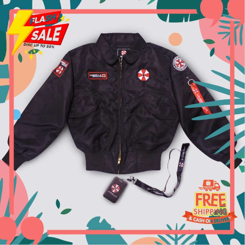 Jaket bomber pria umbrella corporation Flight jaket military jaket army keren / OUTFIT TRENDY TERKIN