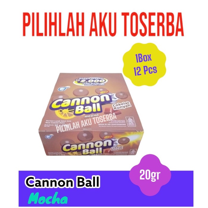 

CANNON BALL MOCHA Kunyah 20 gr isi 12 sachet - ( HARGA 1 BOX )