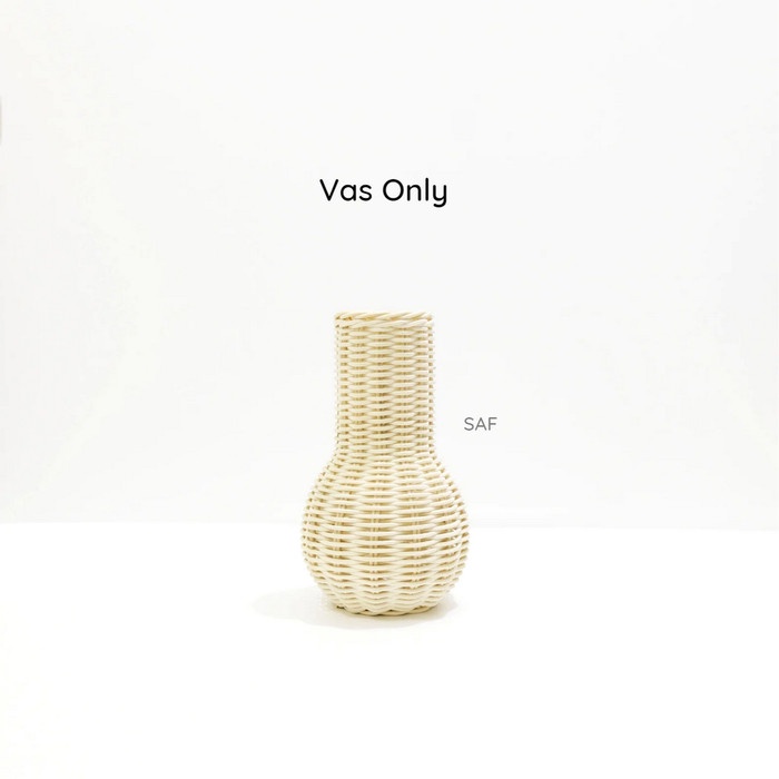 Vas bunga rotan - Dekorasi meja bunga artificial SAF - Vas Only