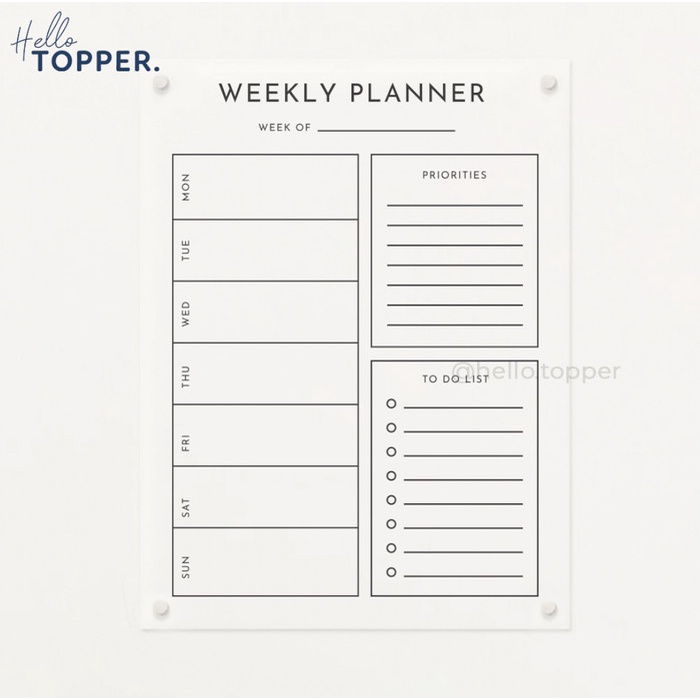

Weekly Planner Daily Planner Akrilik | Wall Planner | Papan Jadwal - 21x30