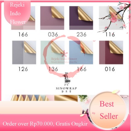 

[1 PAK / 1 PACK] REJEKI KERTAS BUNGA DOUBLE COLOR GOLD FLOWER WRAPPING ECER SATUAN CELLOPHANE BUKET PAPER BISA CAMPUR WARNA WARNI