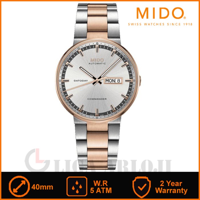 MIDO M014.430.22.031.80 Commander - Jam Tangan Pria Automatic Rosegold