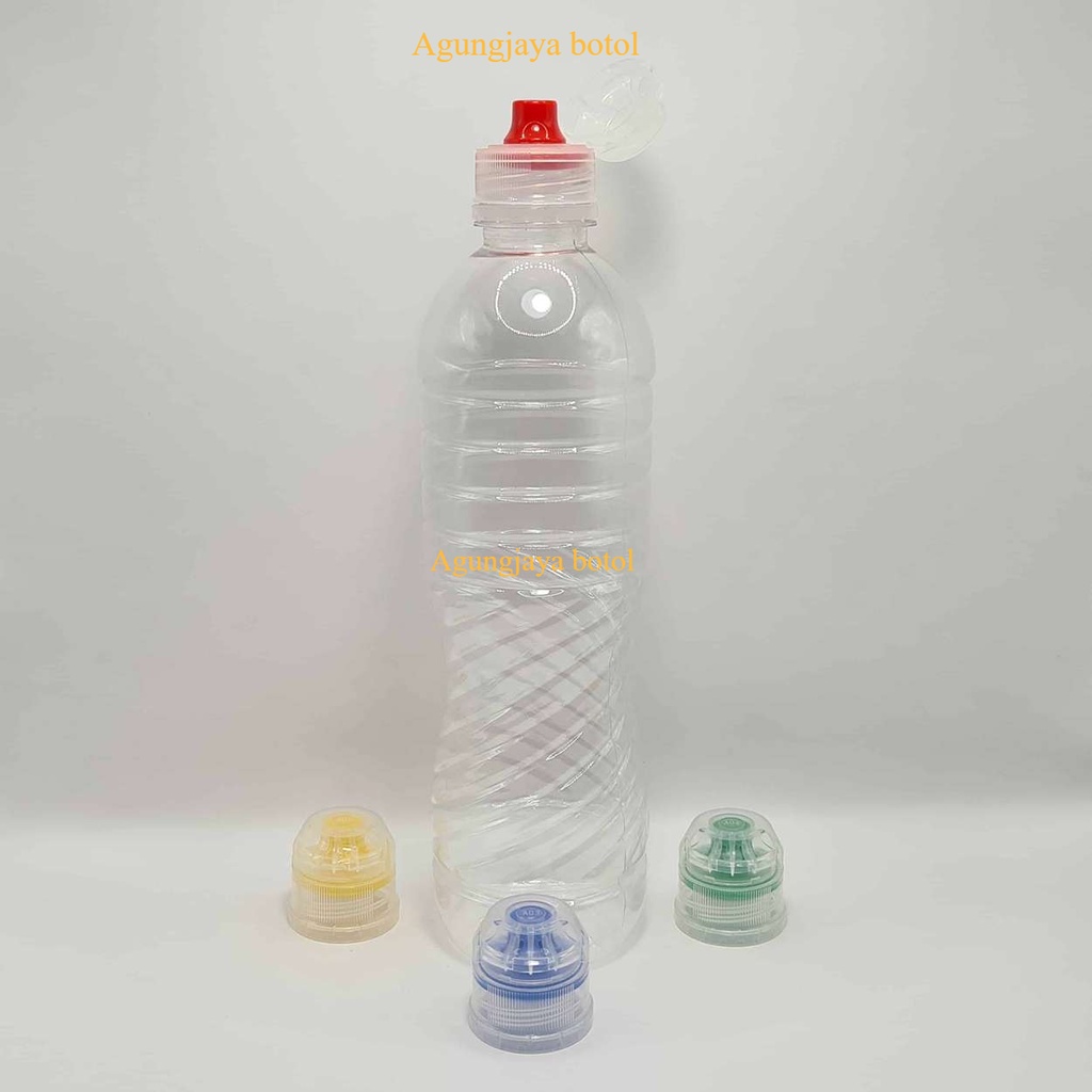 Botol Pet 600 ml Ulir Natural Tutup Aqua Exlusive / Botol Plastik / Botol Minuman / Botol Amdk / Bot