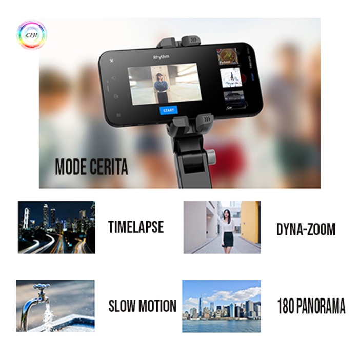 CIJI CJPG-Q18 Gimbal Stabilizer Handphone Auto Balance Selfie Stick Tripod Light Fill Bluetooth Multifungsi Anti Goyang-4