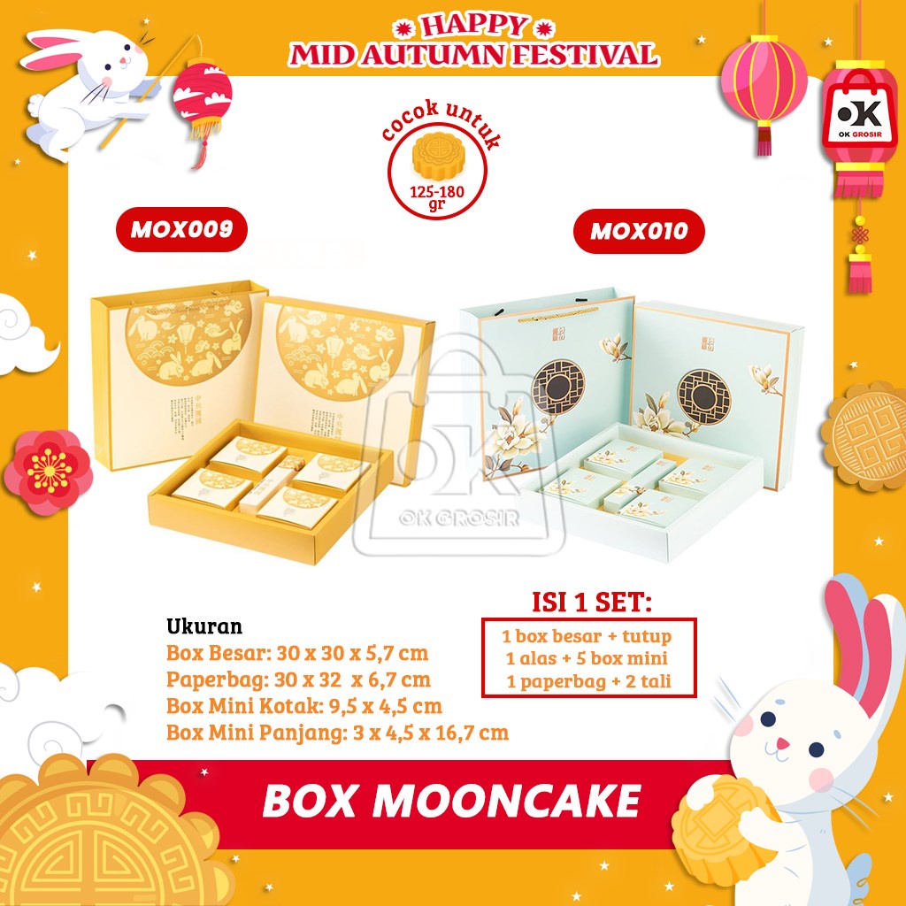 Box Mooncake Dus Kue Bulan isi 4 Chinese Mooncake Festival (1 set)