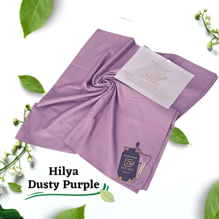 ZOYAMA Hilya - Hijab Dusty Purple - kerudung segi empat - jilbab voal