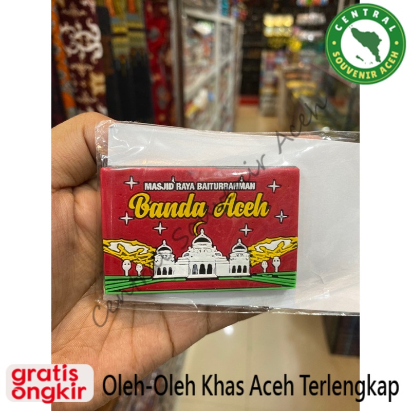 tempelan kulkas motif aceh | magnet kulkas karet khas aceh