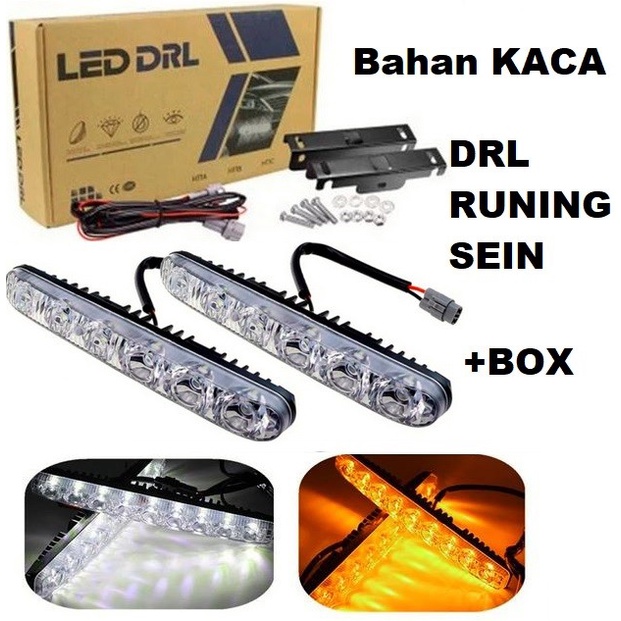 Lampu LED DRL FORTUNER RUNNING Sein 2 fungsi senja sign 6 titik mata