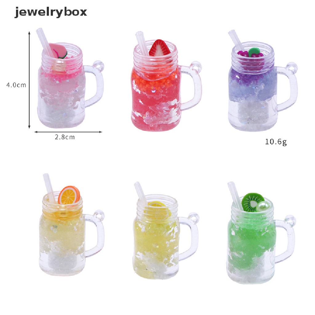 [jewelrybox] Rumah Boneka Miniatur Simulasi Bercahaya Smoothie Sedotan Model Cangkir DIY Aksesoris Butik