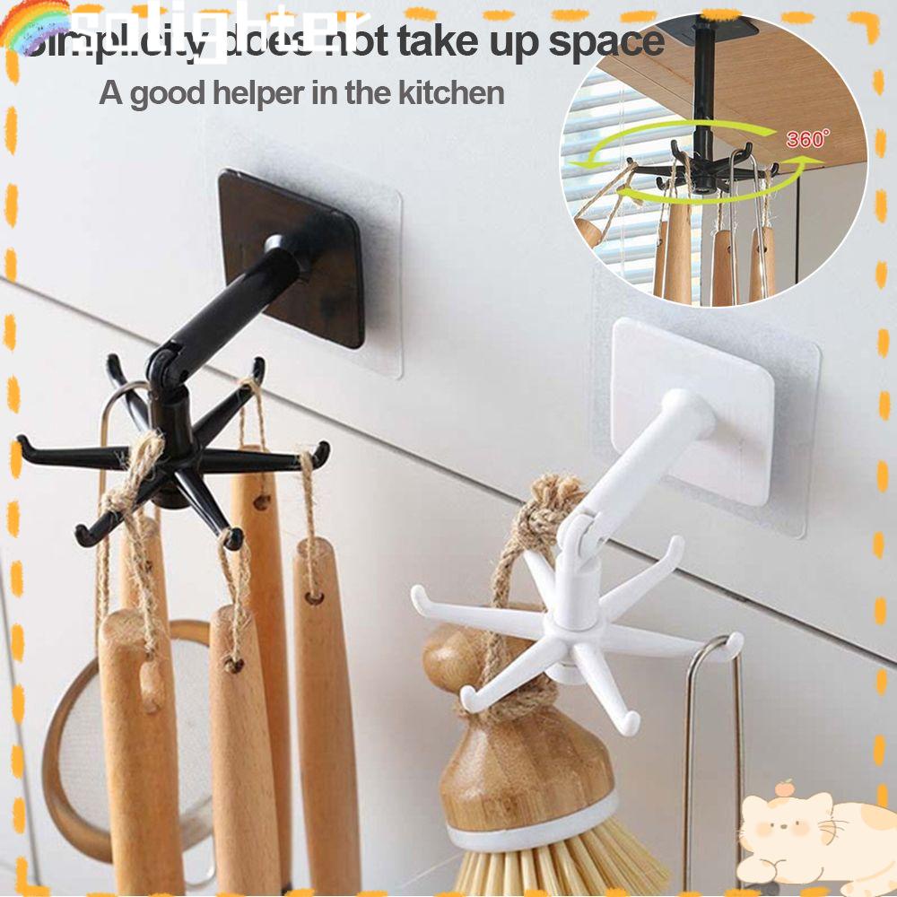 Solighter360° Rotating Coat Hanger Home Organizer Rak Sendok Rak Penyimpanan Perekat Diri