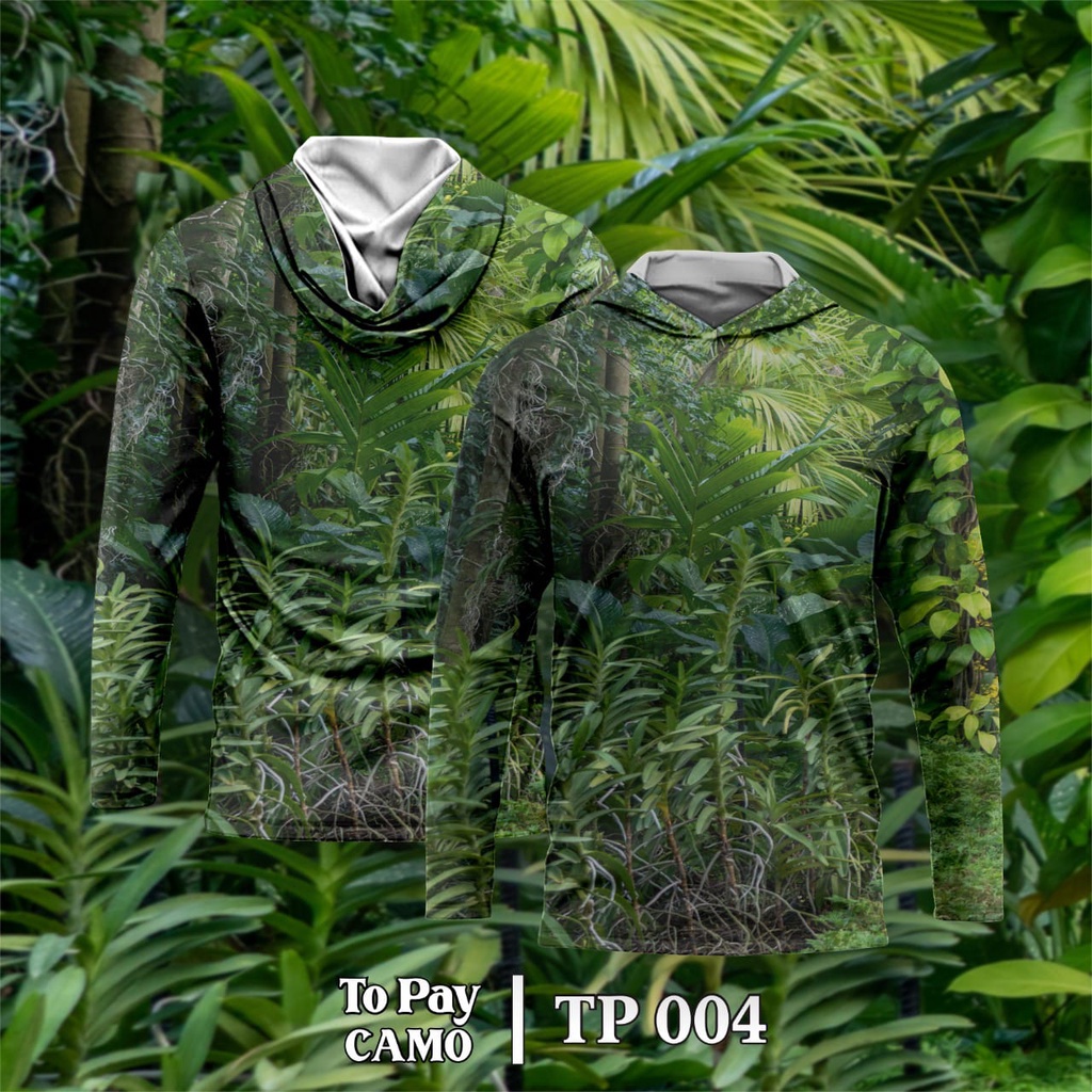Baju Kamuflase Hunting Camo dan Kaos Berburu Lengan Panjang Camo untuk Pria - Daun-Daunan