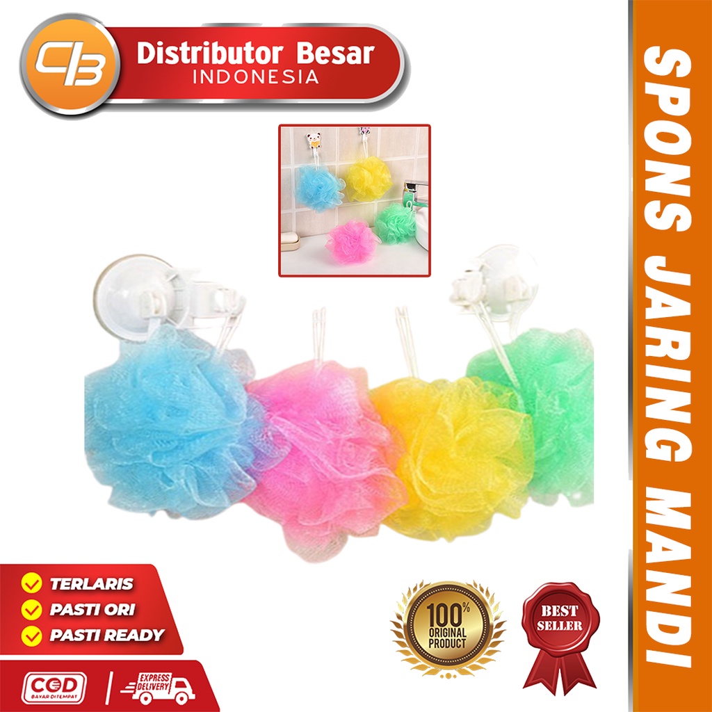 [ DBI ] Spons Jaring Mandi Shower Bath Puff Ball  Super Busa - Spon Pengangkat Daki Multicolor