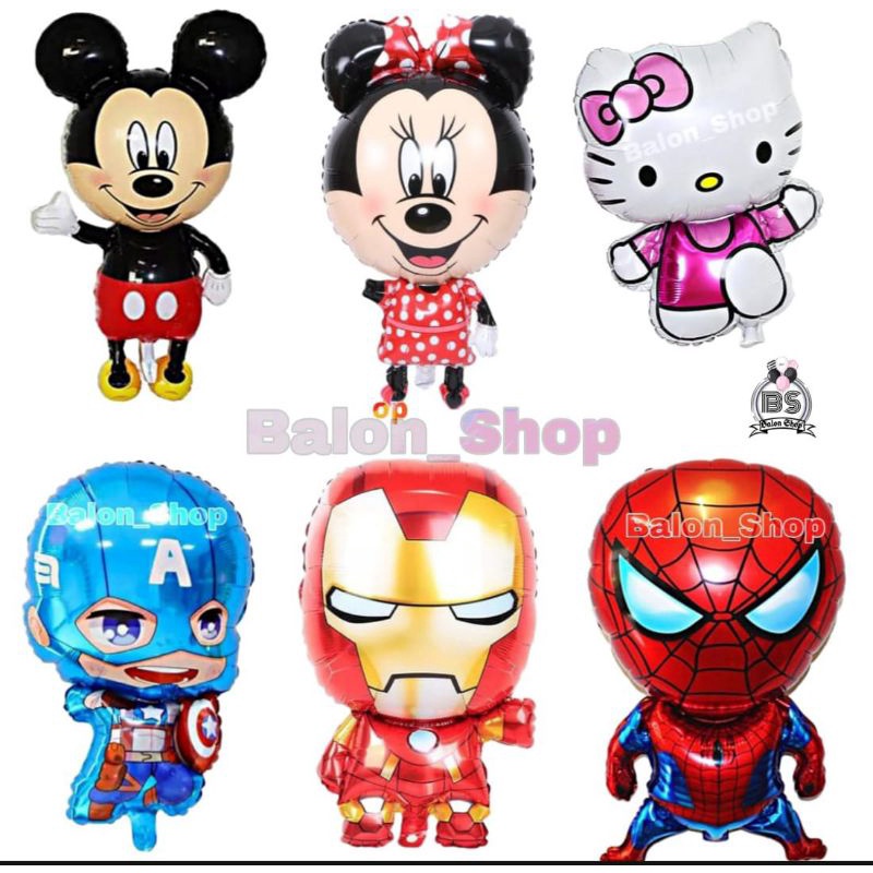 BALON FOIL KARAKTER KARTUN AVENGERS DAN HELLO KITTY JUMBO