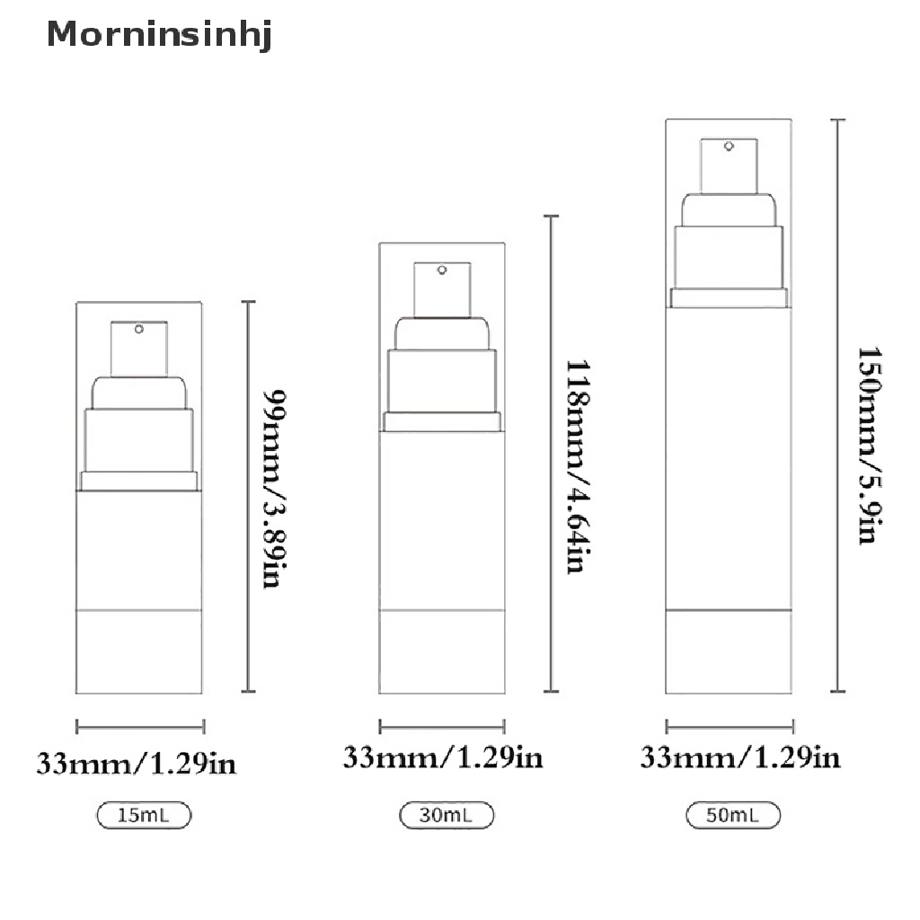 Mornin 15/30/50ml Botol Wadah Wadah Wadah Vacuum Airless Lotion Cream Isi Ulang id