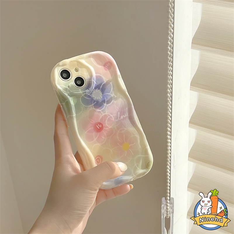 IPHONE Casing Kompatibel Untuk Iphone14 13 12 11 Pro Max X Xr Xs Max8 7 6 6s Plus SE 2020 ins Musim Semi Musim Panas Bunga Warna-Warni Lukisan Minyak Casing Ponsel Shockproof Soft Case Cover Pelindung