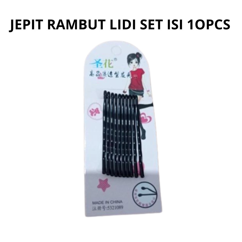 Jepit Rambut Lidi SET ISI 10 PCS / Hair Pin Hitam Jepitan Sanggul