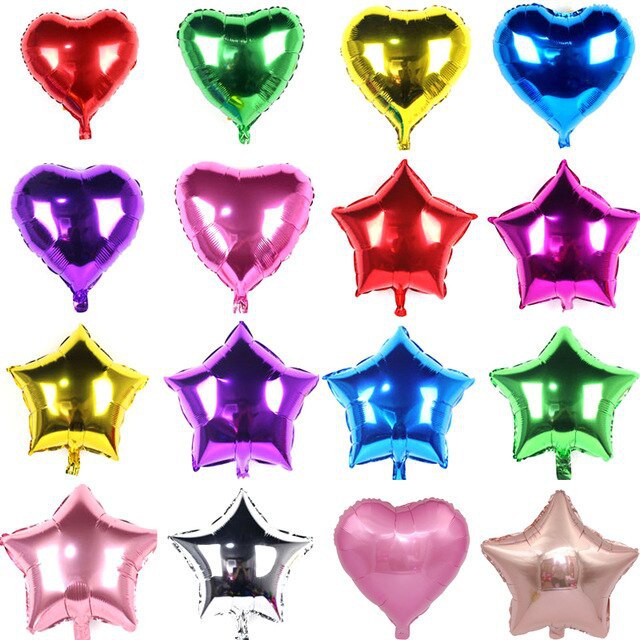 MCC Balon Foil Love Star Balon Foil Bentuk Bintang Dan Hati Balon Foil 9,5 inch / 25 cm Balon Pesta Balon Dekorasi Satuan Murah