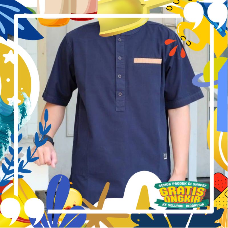 Baju Koko KURTA BIG SIZE Lengan PENDEK NAVI ABU TUA Size XXL XXXL XXXXL XXXXXL - Ukuran Jumbo/ Pink 