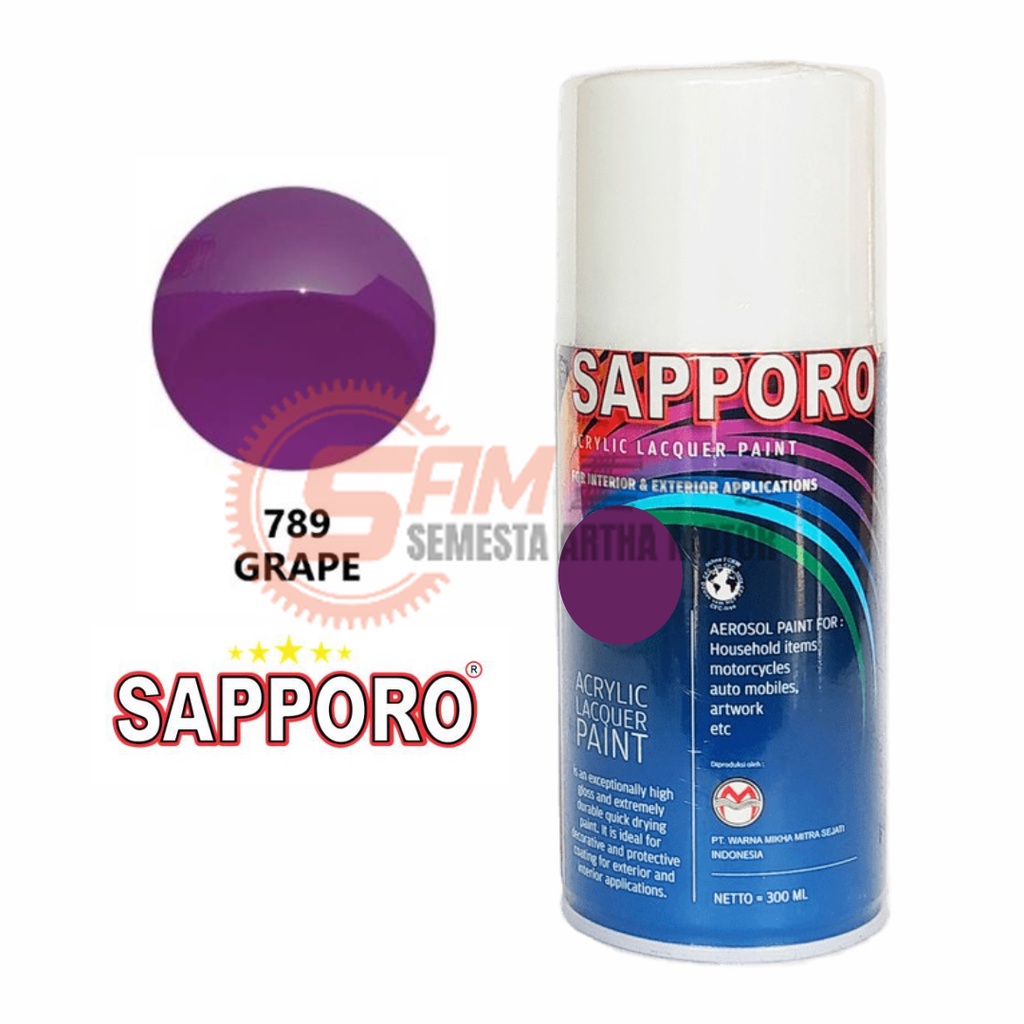 

Pilox Sapporo Grape 789 Cat Semprot 300ml Aerosol Ungu Colour Spray Pilok
