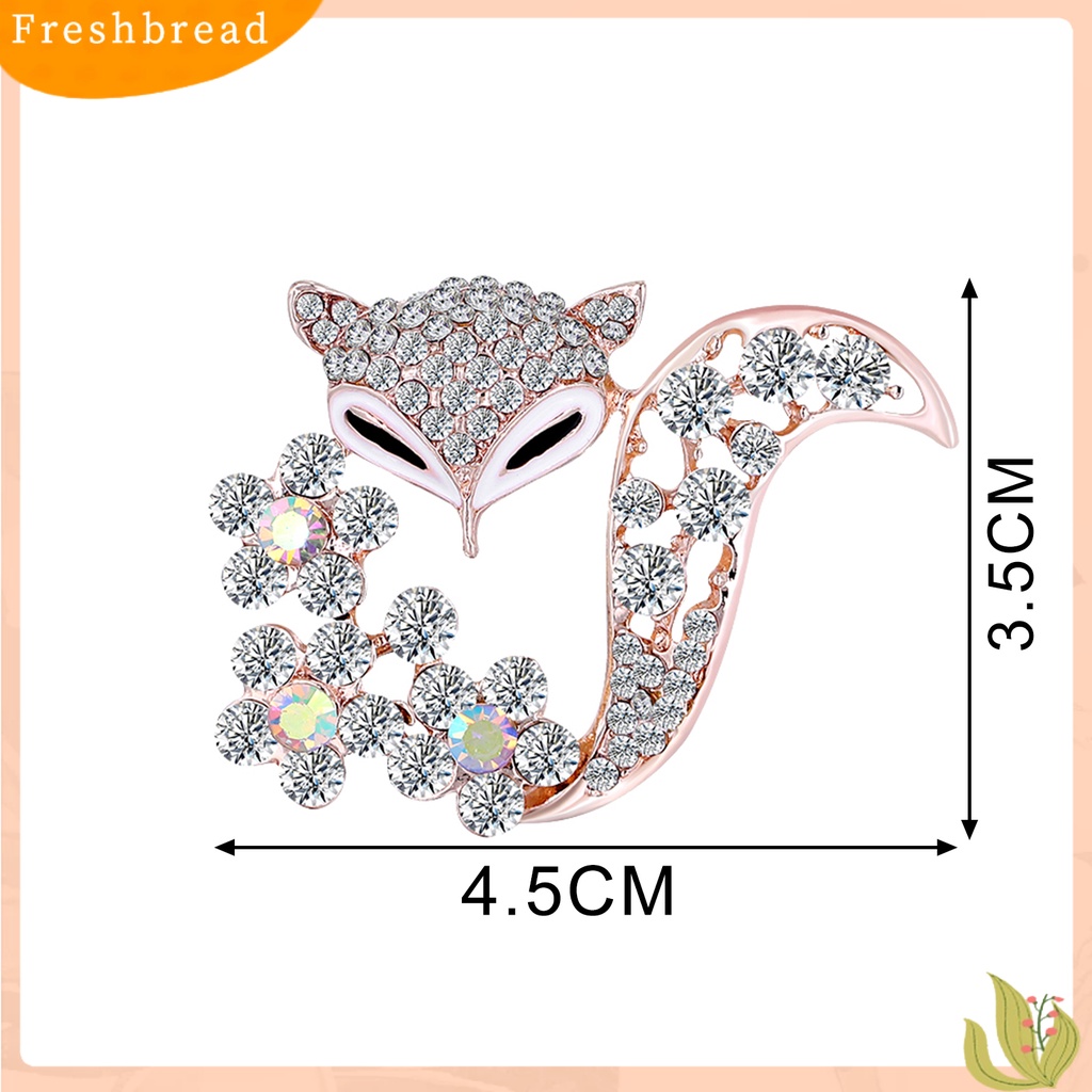 &lt; Freshbread &gt; Bros Aksesoris Pakaian Elegan Alloy Fox Berlian Imitasi Brooch Badge Untuk Pesta