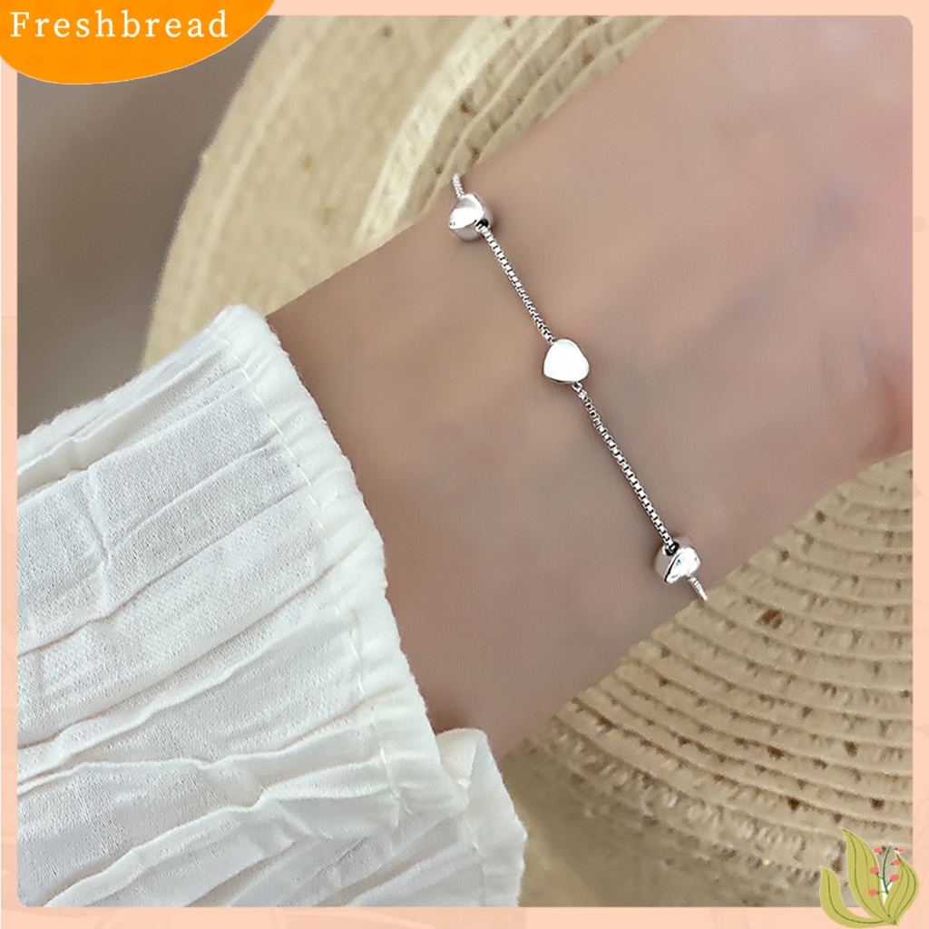 &lt; Freshbread &gt; Women Bracelet Adjustable Sweet Elegant Bright Luster Semua Pertandingan Dekorasi Hadiah Cinta Hati Rantai Gelang Pesta Pesona Perhiasan Untuk Pacar