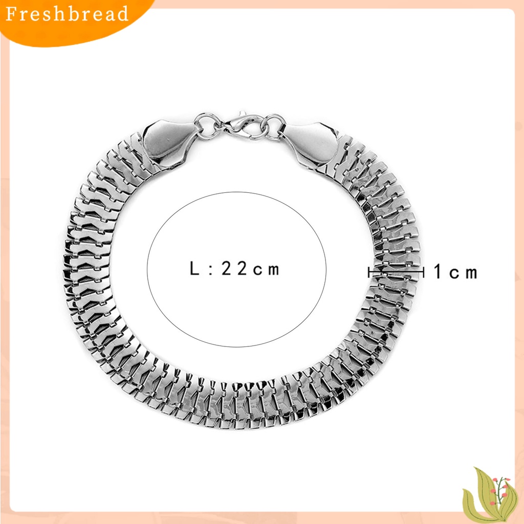 &lt; Freshbread &gt; Pria Gelang Warna Solid Sederhana Stainless Bland Lobster Klip Permukaan Halus Keren Bentuk Sisik Ular Anti Karat Pria Bangle Pakaian Sehari-Hari Perhiasan