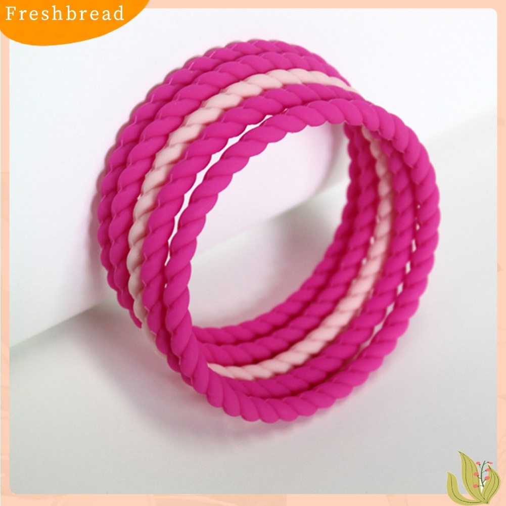 &lt; Freshbread &gt; Perempuan Silikon Twist Gelang Fashion Olahraga Bangle Gelang Perhiasan Hadiah