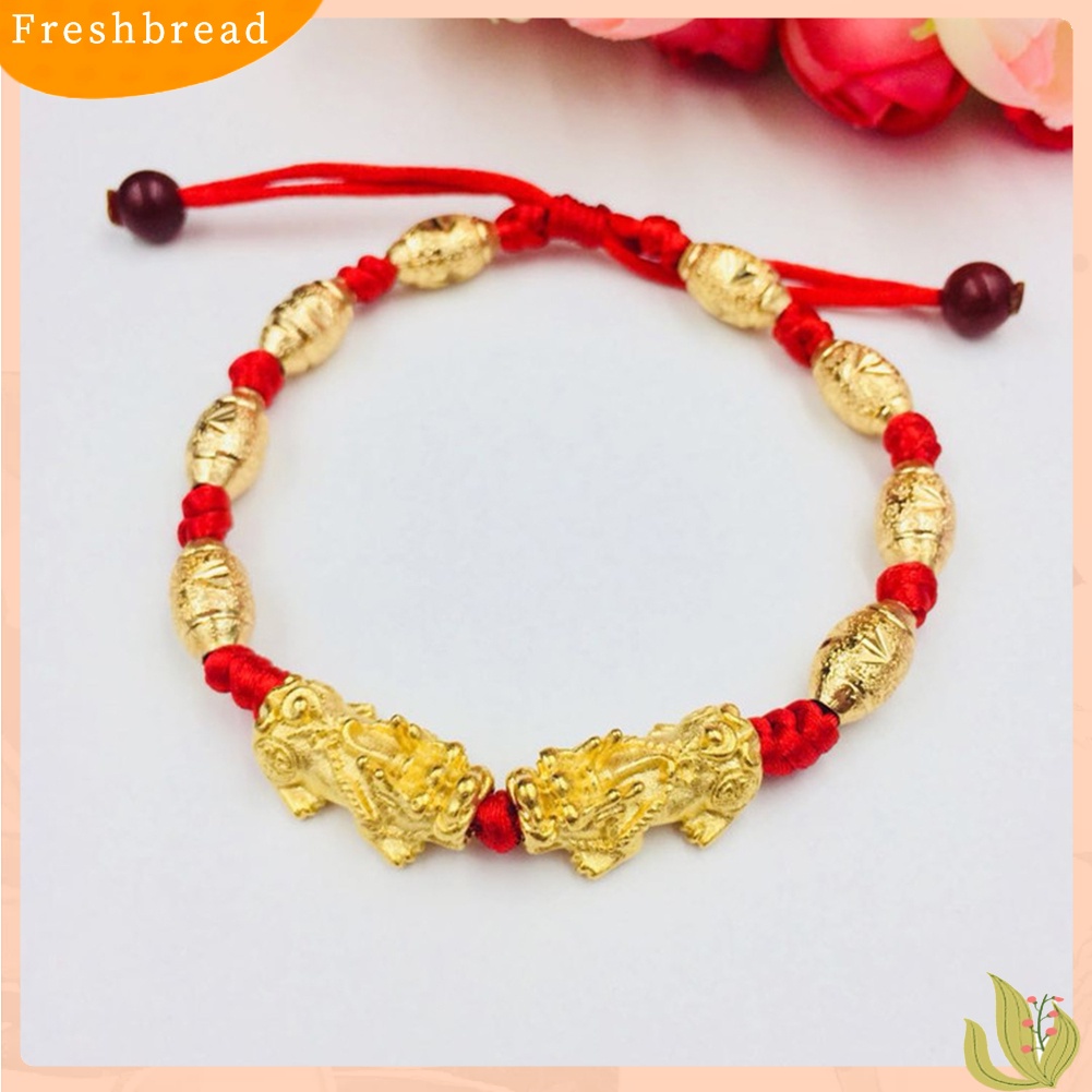 &lt; Freshbread &gt; Unisex Feng Shui Amulet Pi Xiu Pesona Manik-Manik Dikepang Tali Gelang Bangle Hadiah