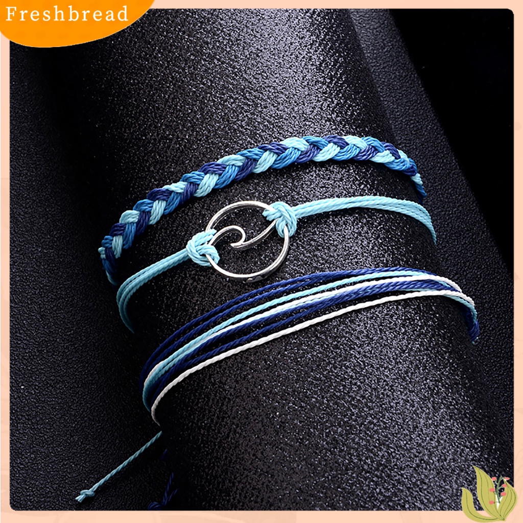 &lt; Freshbread &gt; Gelang Tangan Rantai Ankle Pantai Bahan Alloy Tahan Air Multi-layer Untuk Hadiah