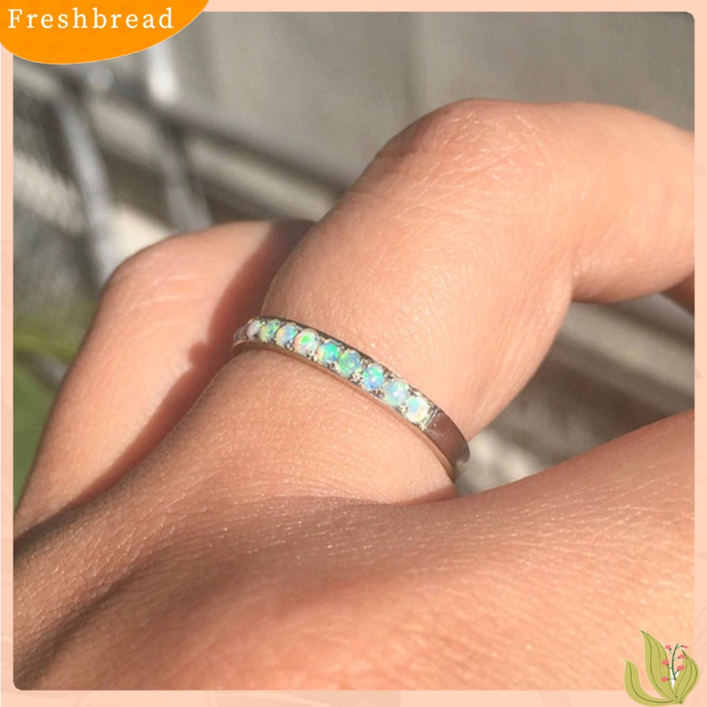 &lt; Freshbread &gt; Wanita Cincin Geometris Berwarna Berlian Imitasi Perhiasan Electroplating Fashion Penampilan Jari Cincin Untuk Pernikahan