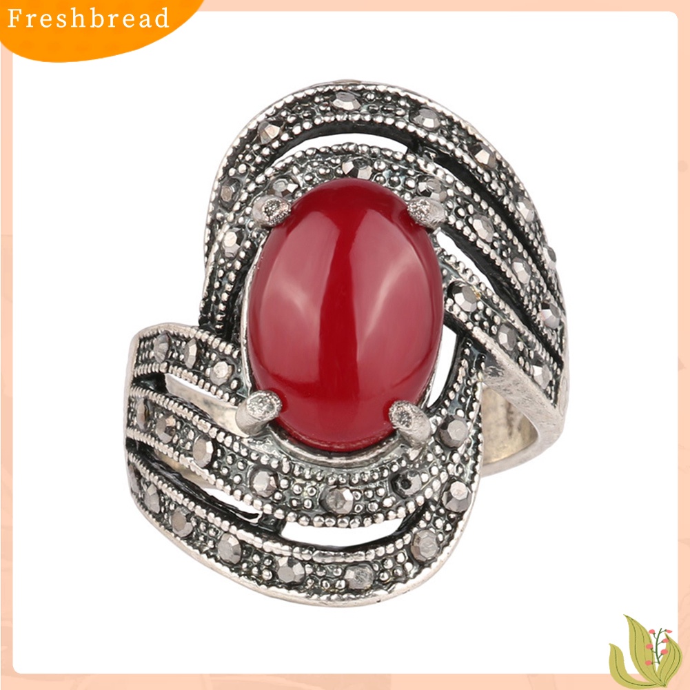 &lt; Freshbread &gt; Elegan Hias Cincin Jari Batu Permata Buatan Vintage Pesta Wanita Perhiasan Hadiah