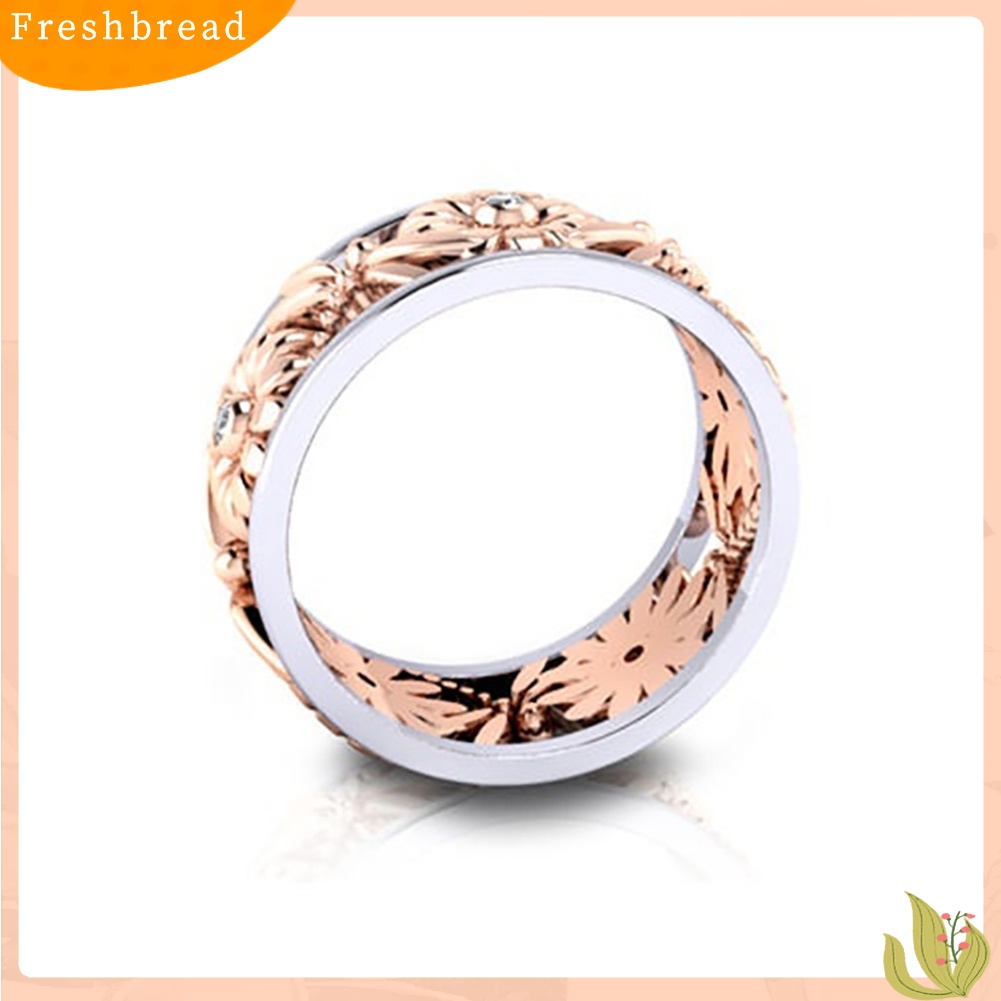 &lt; Freshbread &gt; Elegan Bunga Matahari Capung Berongga Shiny Logam Jari Cincin Wanita Perhiasan Hadiah Xmas