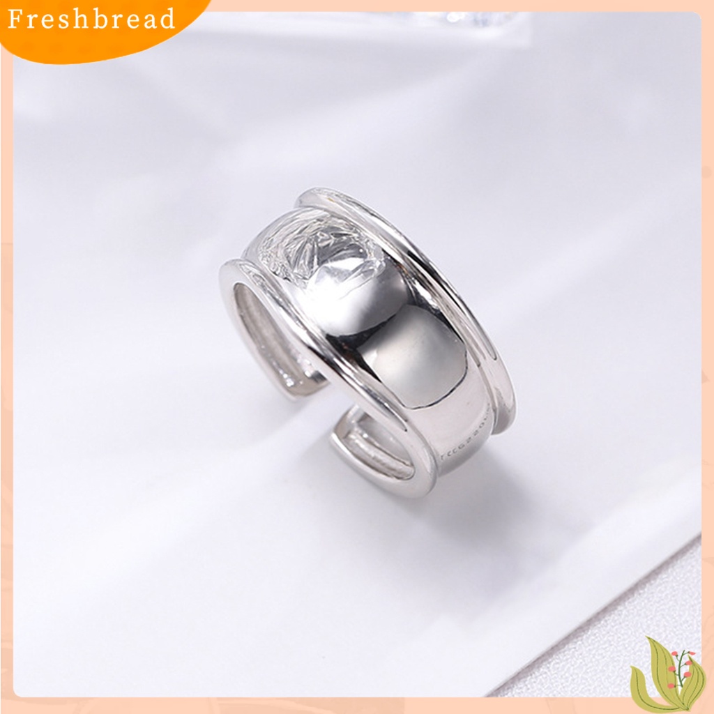 &lt; Freshbread &gt; Fashion Cincin Lebar Terbuka Dapat Disesuaikan Sederhana Jari Band Perhiasan Aksesori Untuk Pacaran