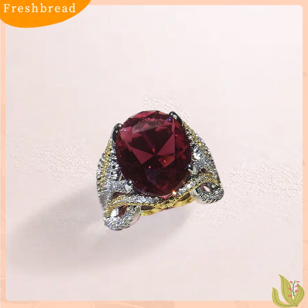 &lt; Freshbread &gt; Wanita Cincin Vintage Aesthetic Berlian Imitasi Mengkilap Hias Berkilau Hias Hadiah Faux Gemstone Wedding Ring Perhiasan Aksesoris Untuk Pacar