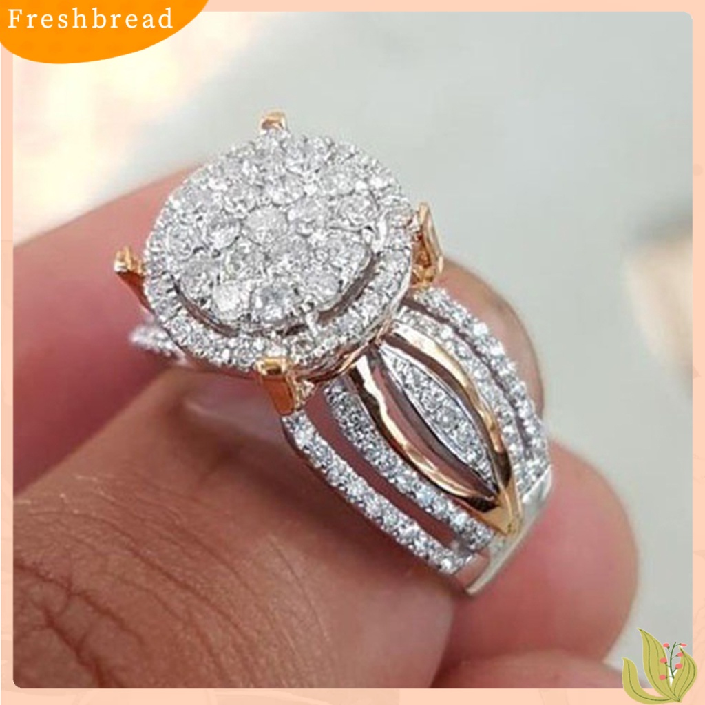 &lt; Freshbread &gt; Cincin Wanita Berlian Imitasi Hias Tidak Luntur Ringan Multi Layers Wedding Circlet Untuk Ulang Tahun