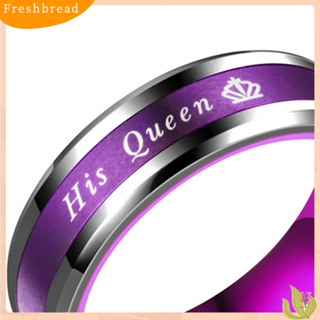 &lt; Freshbread &gt; Cincin Couple Huruf Dipoles Finish Perhiasan Temperamen Kilau Terang Cincin Jari Untuk Hari Kasih Sayang