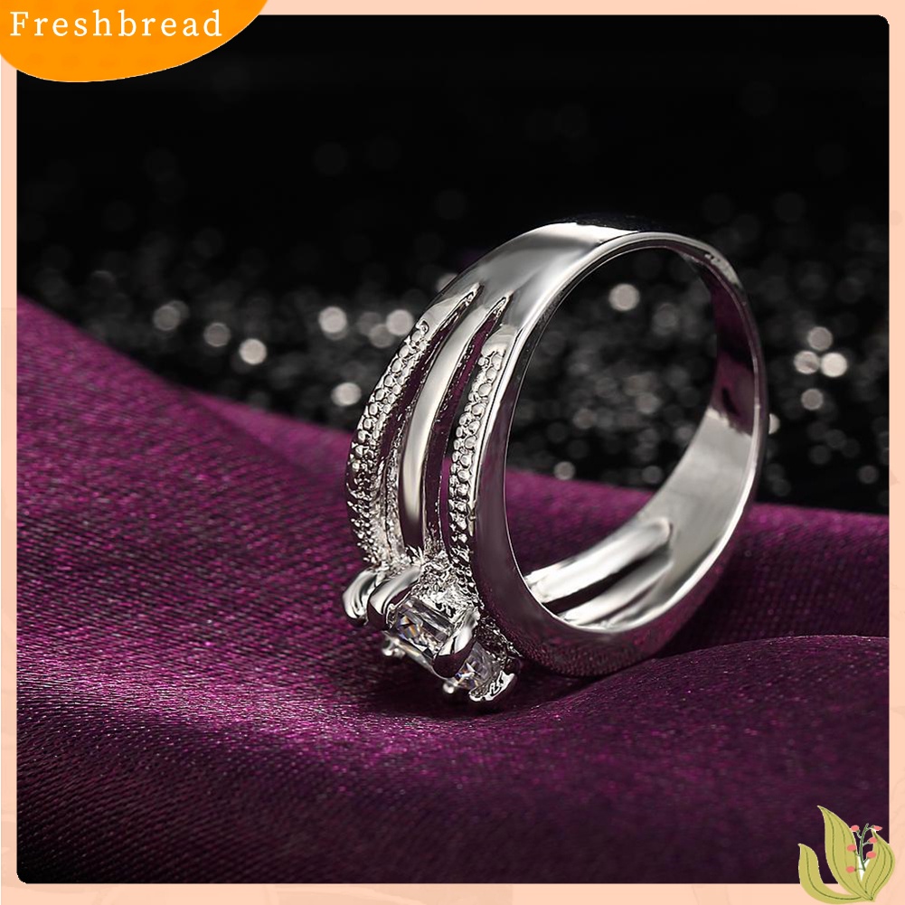 &lt; Freshbread &gt; Wanita Elegan Berlian Imitasi Bertatahkan Multi-layer Jari Cincin Hadiah Perhiasan Pernikahan