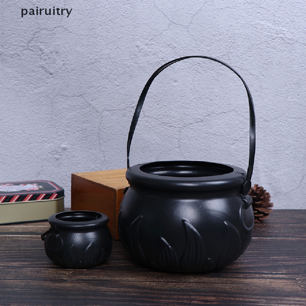 Prt Halloween Candy Kettles Pot Halloween Kuali Ember Dengan Pegangan Mainan Anak PRT