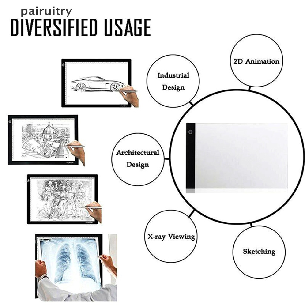 Prt Dimmable USB A4 Lampu LED Kotak Tracing Board Art Stensil Gambar Pola Pad PRT