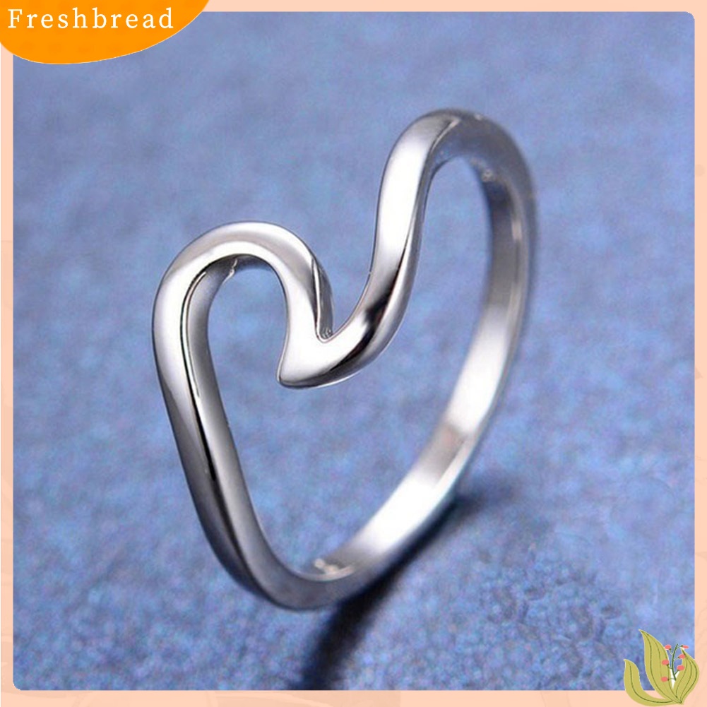 &lt; Freshbread &gt; Fashion Wanita Kreatif Bentuk Gelombang Jari Cincin Pertunangan Pesta Perhiasan Hadiah