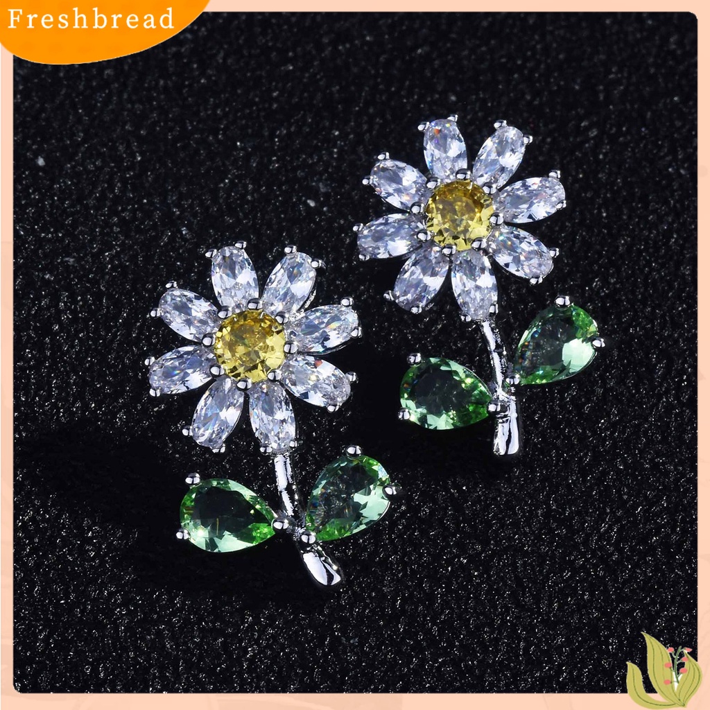 &lt; Freshbread &gt; 1pasang Ear Studs Krisan Kecil Perhiasan Berlian Imitasi Mengkilap Semua Pertandingan Stud Earrings Perhiasan Aksesoris