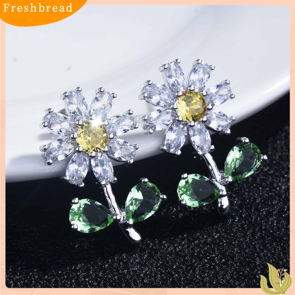 &lt; Freshbread &gt; 1pasang Ear Studs Krisan Kecil Perhiasan Berlian Imitasi Mengkilap Semua Pertandingan Stud Earrings Perhiasan Aksesoris