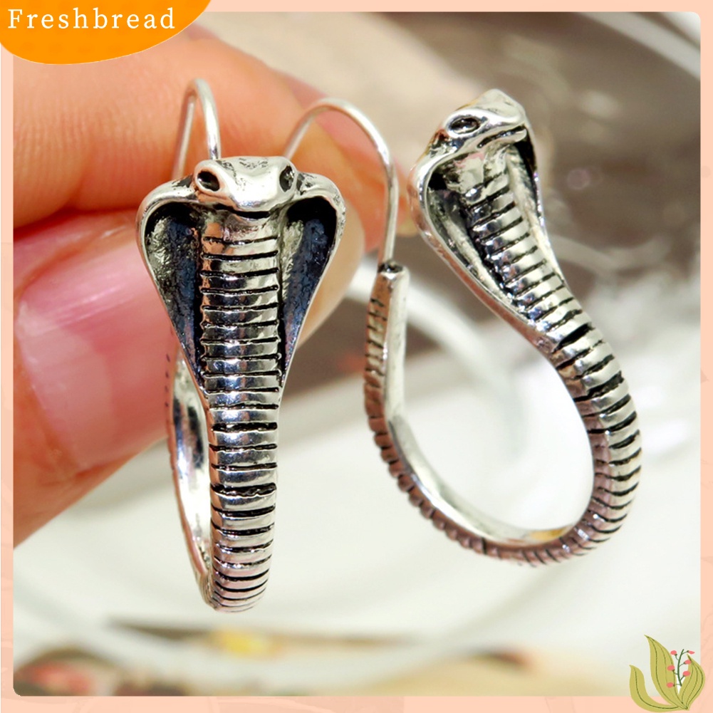 &lt; Freshbread &gt; Vintage Wanita Ukir Cobra Ular Menjuntai Liontin Menjuntai Kait Anting Perhiasan