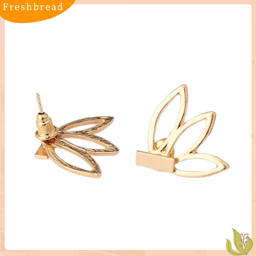 &lt; Freshbread &gt; Ear Studs Hollow Lotus Kreatif Wanita Anting Alloy Elegan Untuk Pacaran