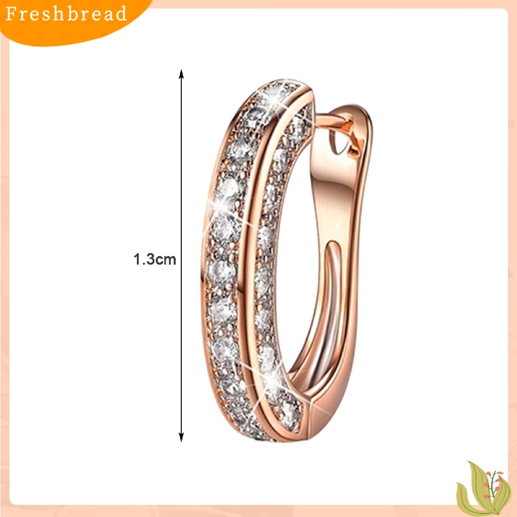 &lt; Freshbread &gt; 1pasang Anting Charm Bentuk Cincin Menarik Anting Huggie Mungil Untuk Wanita