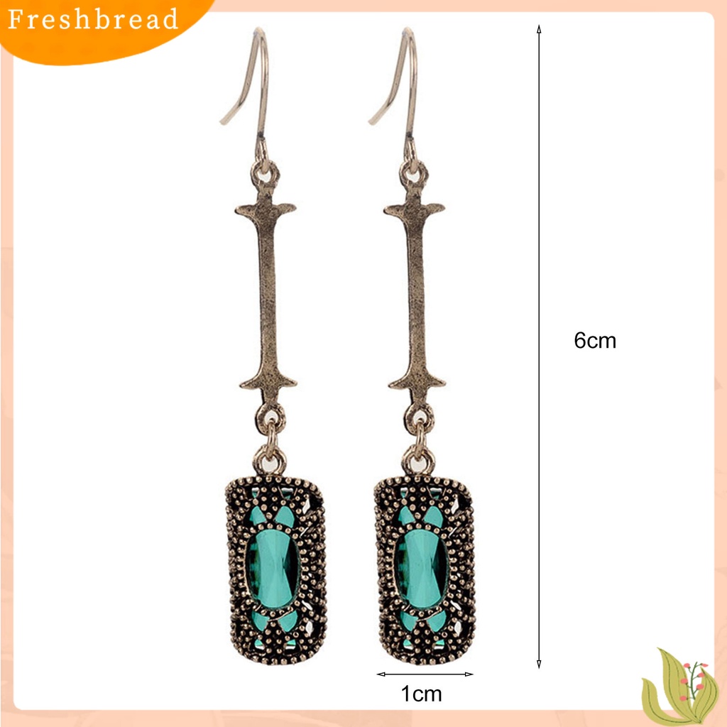 &lt; Freshbread &gt; 1pasang Bersinar Tindik Menjuntai Anting Pesona Hadiah Cubic Zirconia Panjang Menjuntai Anting Perhiasan Pesta