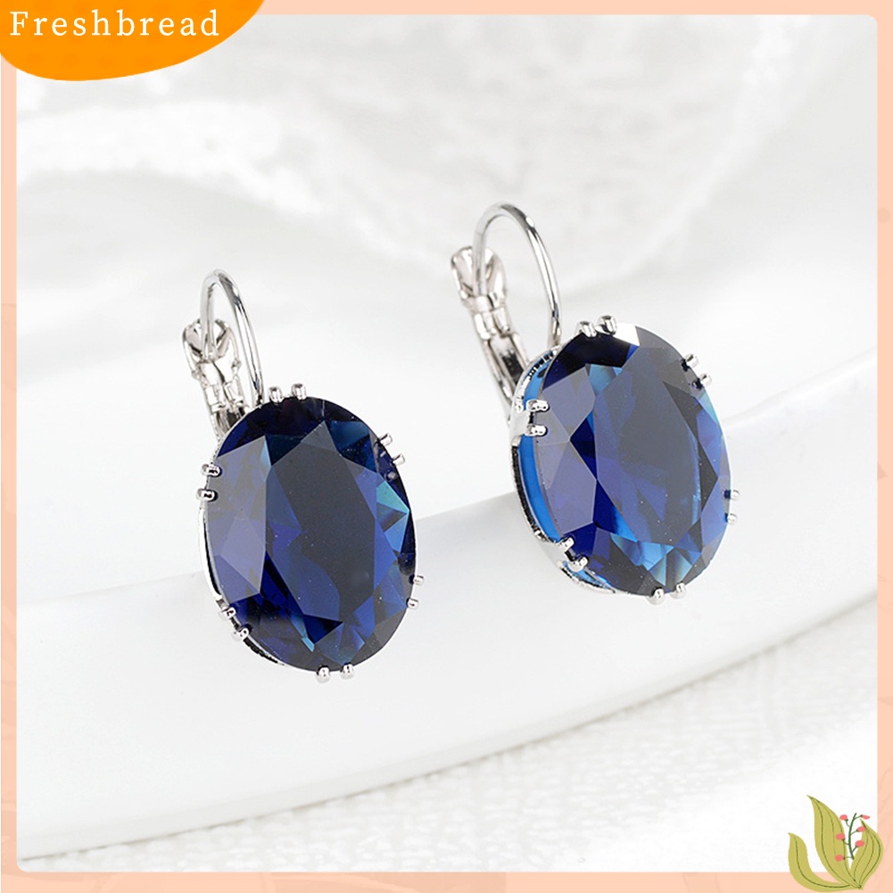 &lt; Freshbread &gt; Wanita Fashion Cubic Zirconia Menjuntai Huggie Anting Tindik Pesta Perhiasan Hadiah