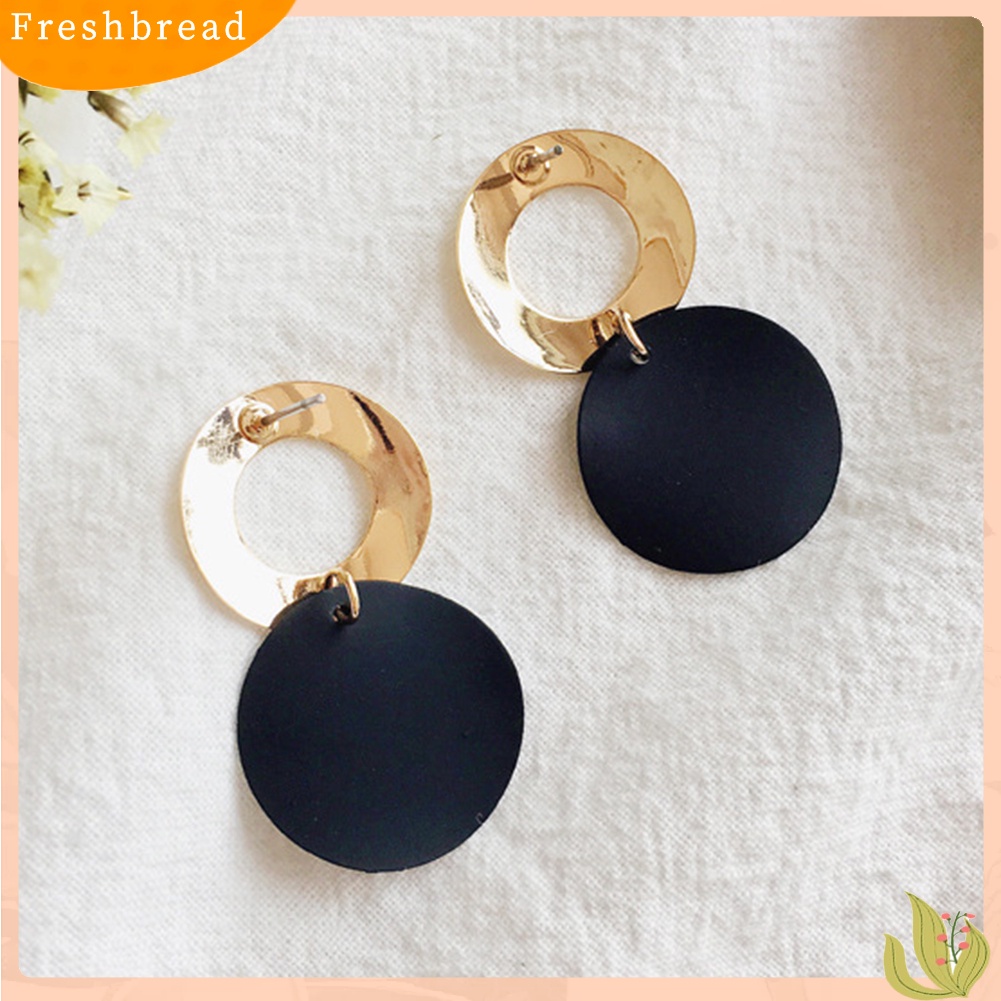 &lt; Freshbread &gt; Pesta Wanita Sederhana Berongga Keluar Bulat Drop Menjuntai Stud Earrings Perhiasan Hadiah